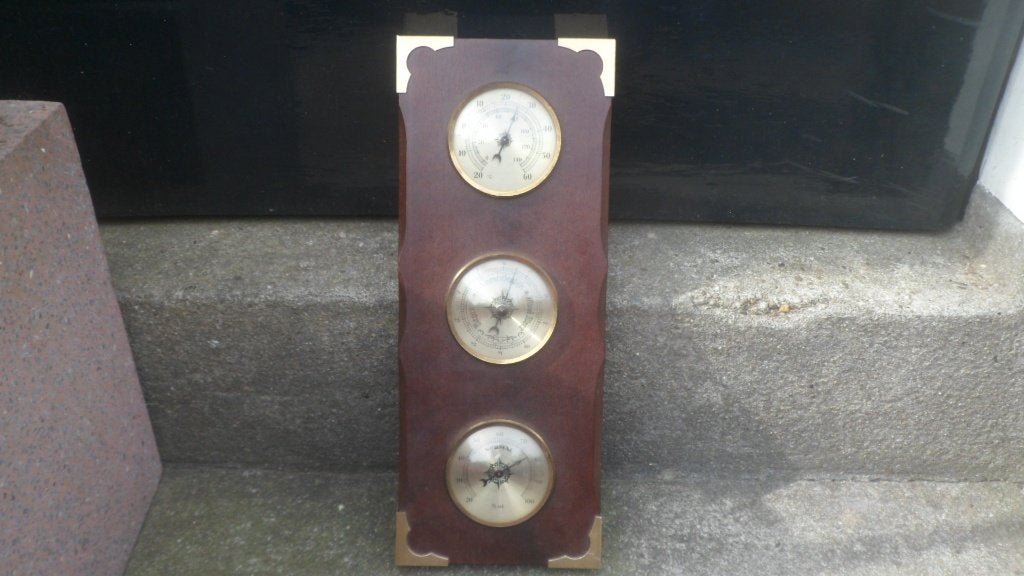 scheepsbarometer weerstation messing barometer thermometer, Ophalen of Verzenden, Gebruikt, Overige typen, Zeilboot of Motorboot
