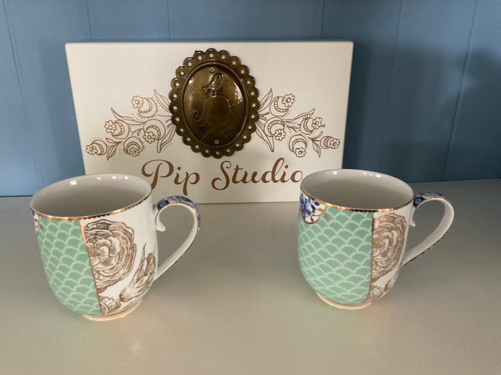 Pip Studio Royal Multi blauw mok groot 2x Collectors Item, Ophalen of Verzenden, Zo goed als nieuw, Overige stijlen, Kop(pen) en/of Schotel(s)