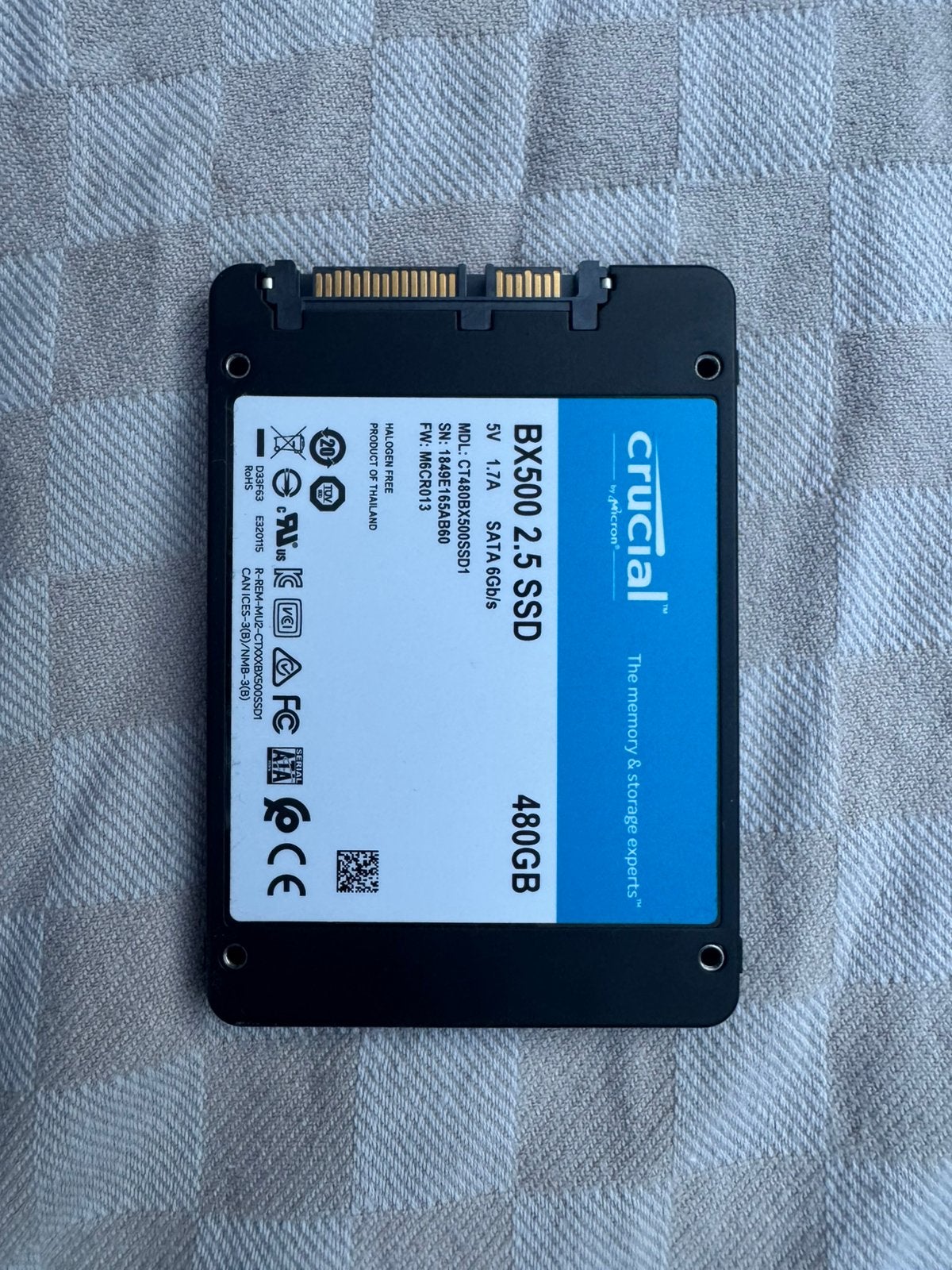 Crucial BX500 480GB, Ophalen of Verzenden, Zo goed als nieuw, Desktop