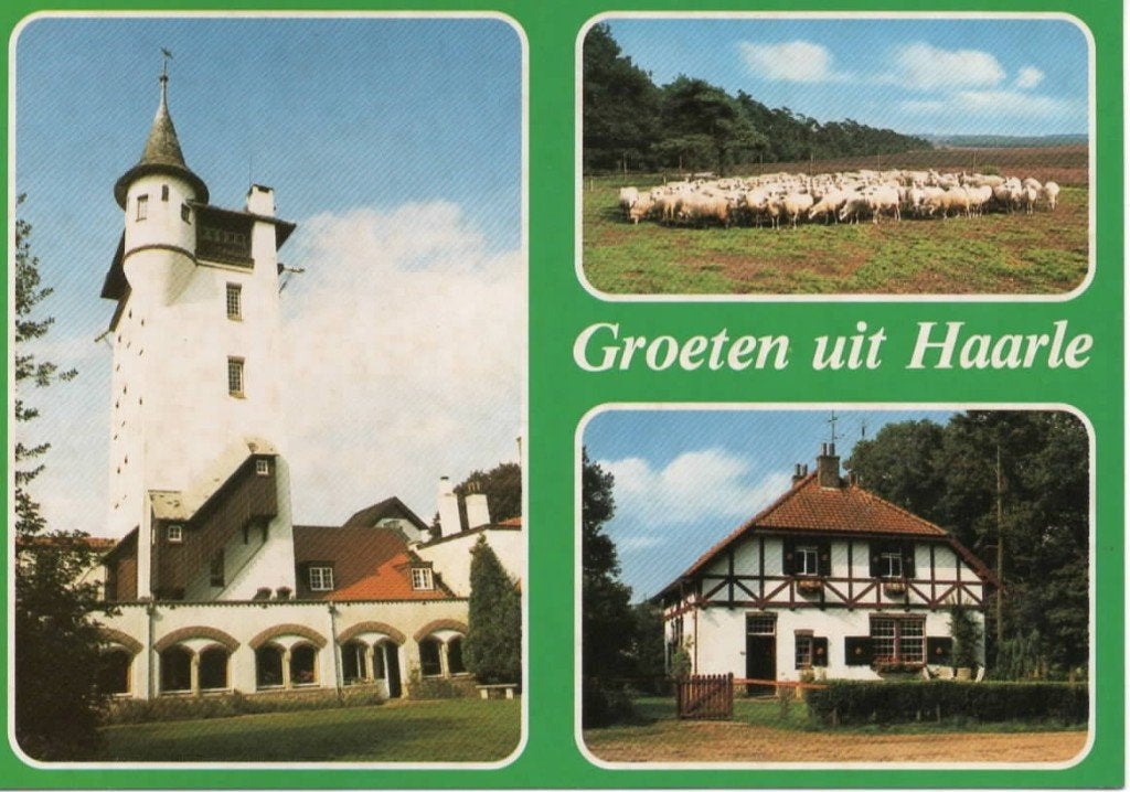 Ansichtkaart Haarle, 3-luik, kasteel, schapen, boerderij, Ophalen of Verzenden, 1980 tot heden, Ongelopen, Overijssel