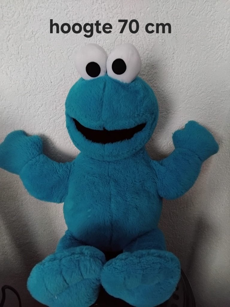 GROTE KOEKIEMONSTER KNUFFEL ( HOOGTE 70) CM), Ophalen, Zo goed als nieuw, Overige typen, Wasbaar