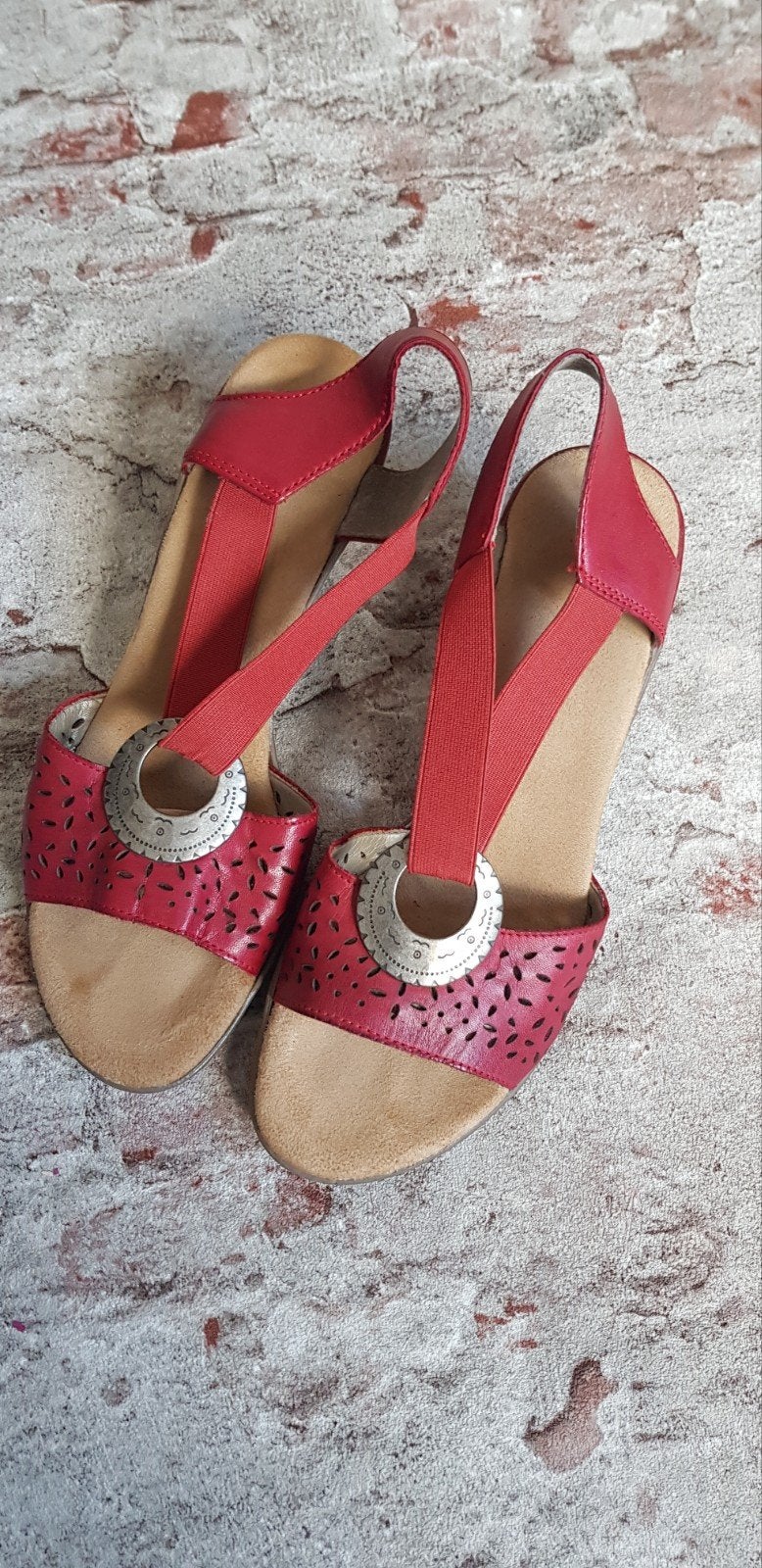 Rieker sandalen mt.38, Zo goed als nieuw, Rood, Rieker, Sandalen of Muiltjes