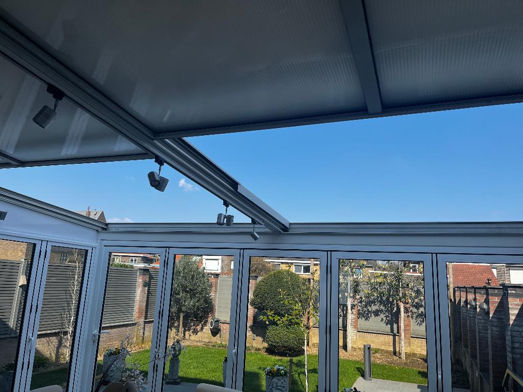 Elektrisch Schuifdak voor serre/losstaande terrasoverkapping, Tuin en Terras, Overkappingen, Ophalen of Verzenden, Zo goed als nieuw