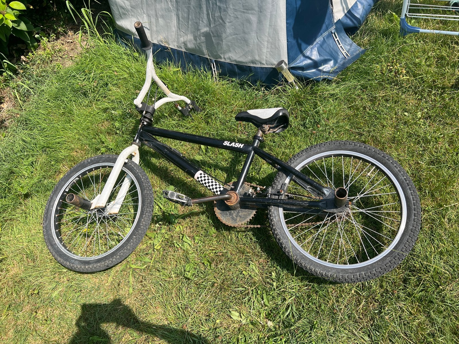 BMX fiets - Zwart/Wit - Gebruikt, Ophalen, Staal, Velgrem, Stuur 360° draaibaar
