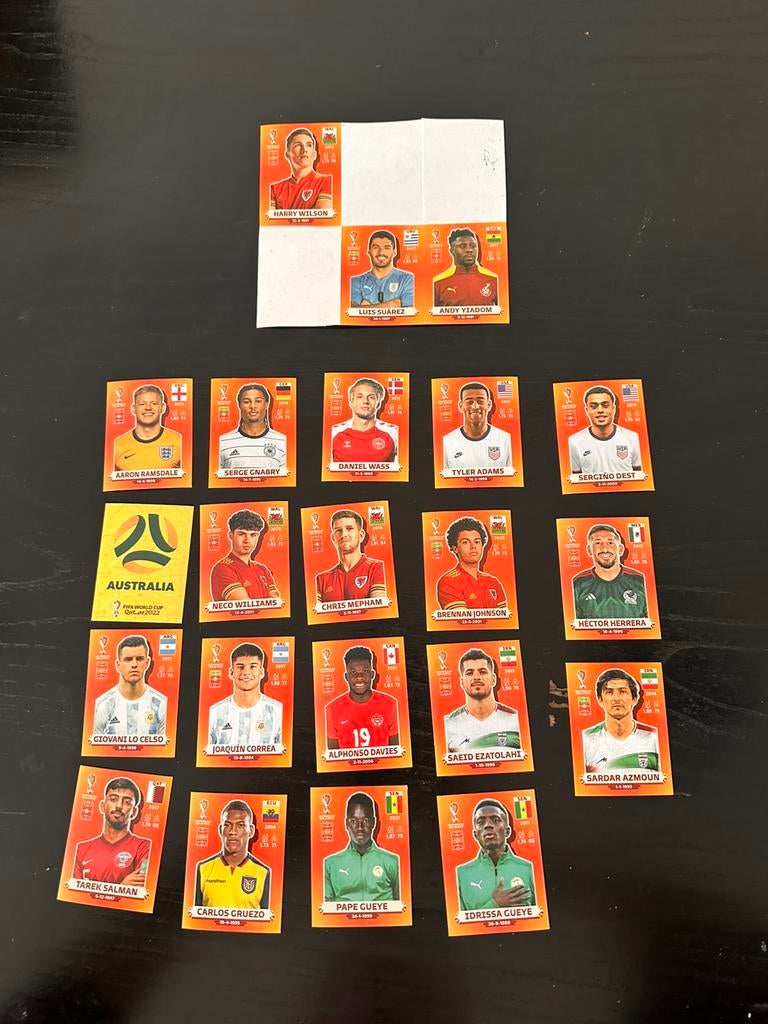 WK 2022 Stickers - 22 Stuks, Ophalen of Verzenden, Winkel, Super of Benzinepomp, Zegels, Bonnen of Punten