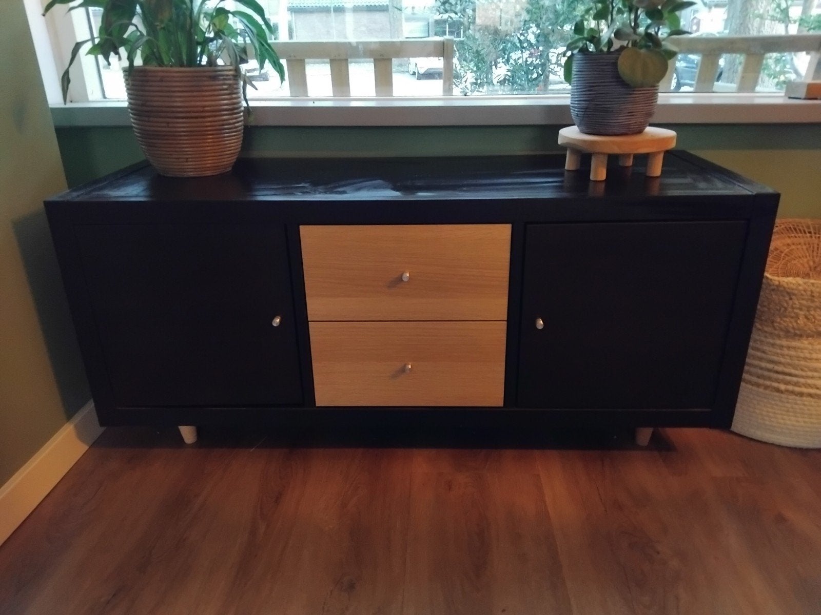 Kallax kast 3 vakken met inzet, Ophalen, Gebruikt, 25 tot 50 cm, Minder dan 100 cm