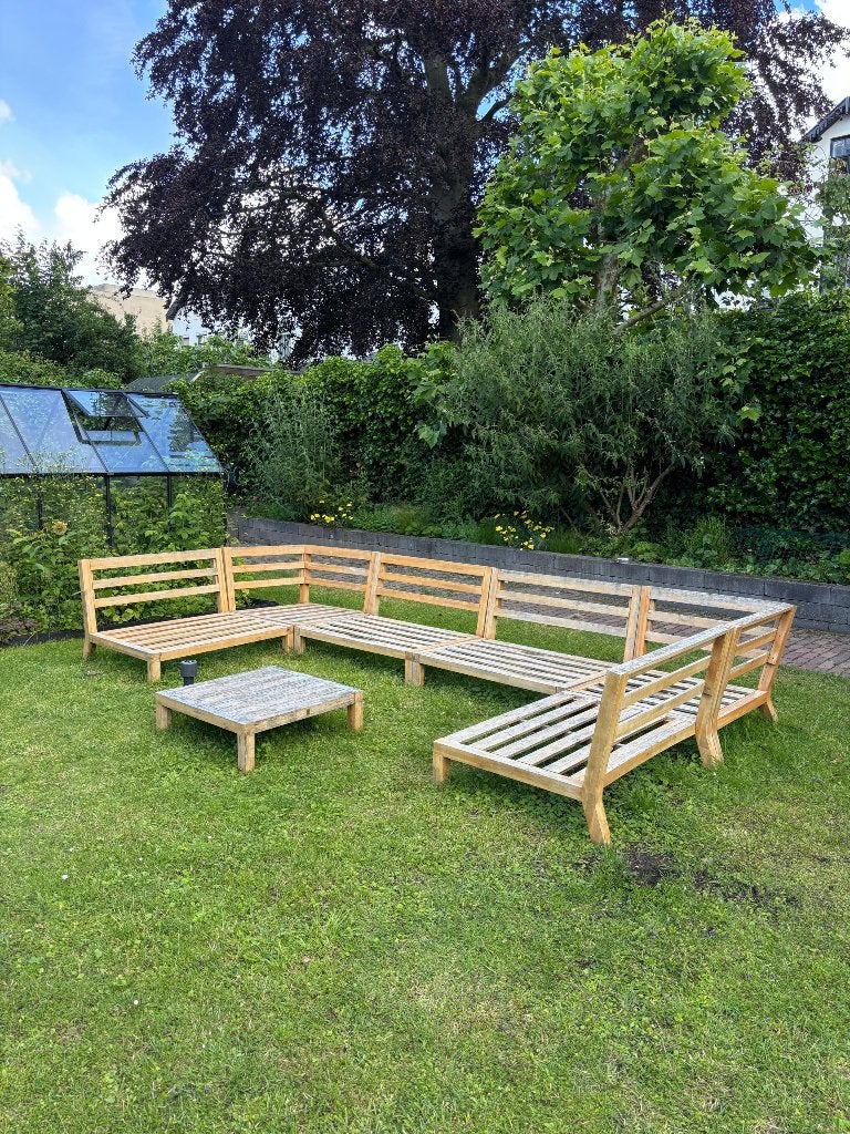 Tuinset/palletbank Trevor (Karwei), 7-delig, Ophalen, Gebruikt, Bank, Loungeset