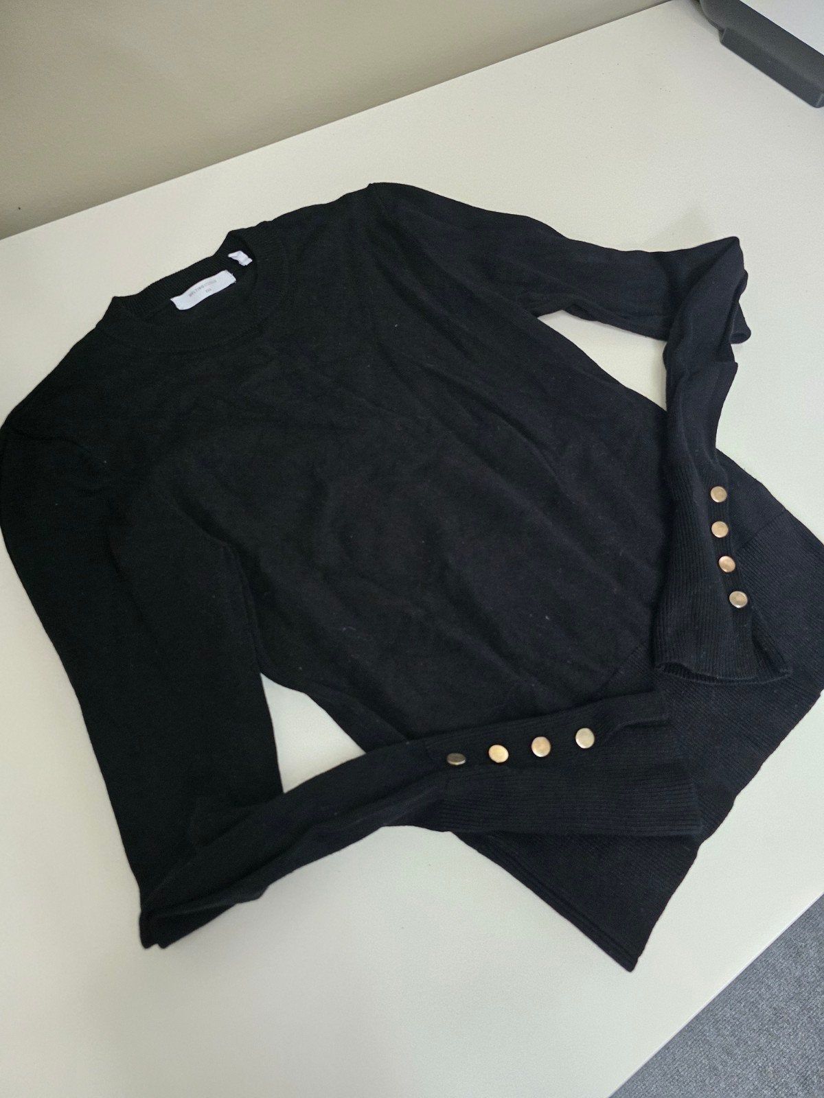 Zwarte trui met gouden knopen van Melting Stockholm, Zwart, Ophalen of Verzenden, Zo goed als nieuw, Maat 34 (XS) of kleiner