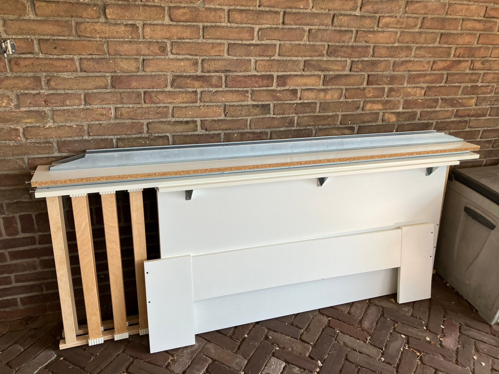 Malm bed 140 x 200 cm Ikea, Ophalen, Wit, Tweepersoons, 140 cm