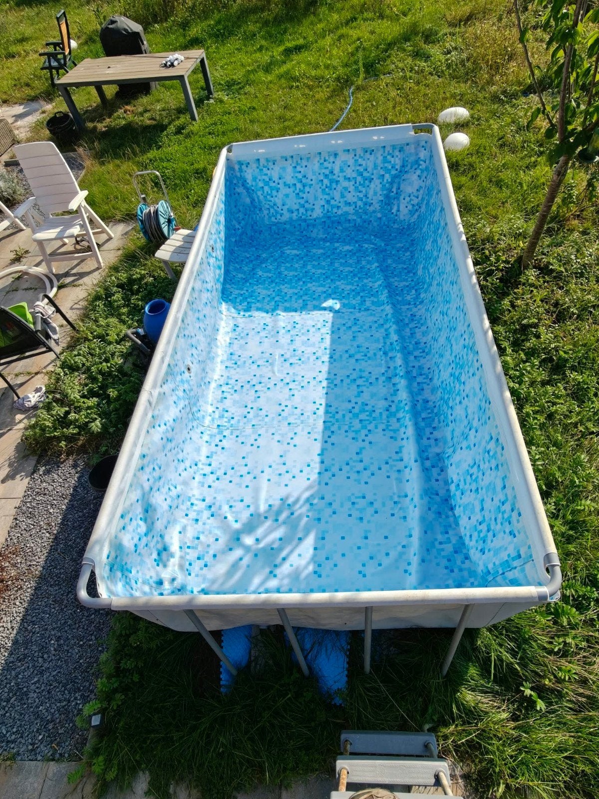 Bestway power steel zwembad met trap - 400x200x100 cm, Tuin en Terras, Zwembaden, Ophalen, Gebruikt, 200 tot 300 cm, 80 tot 120 cm