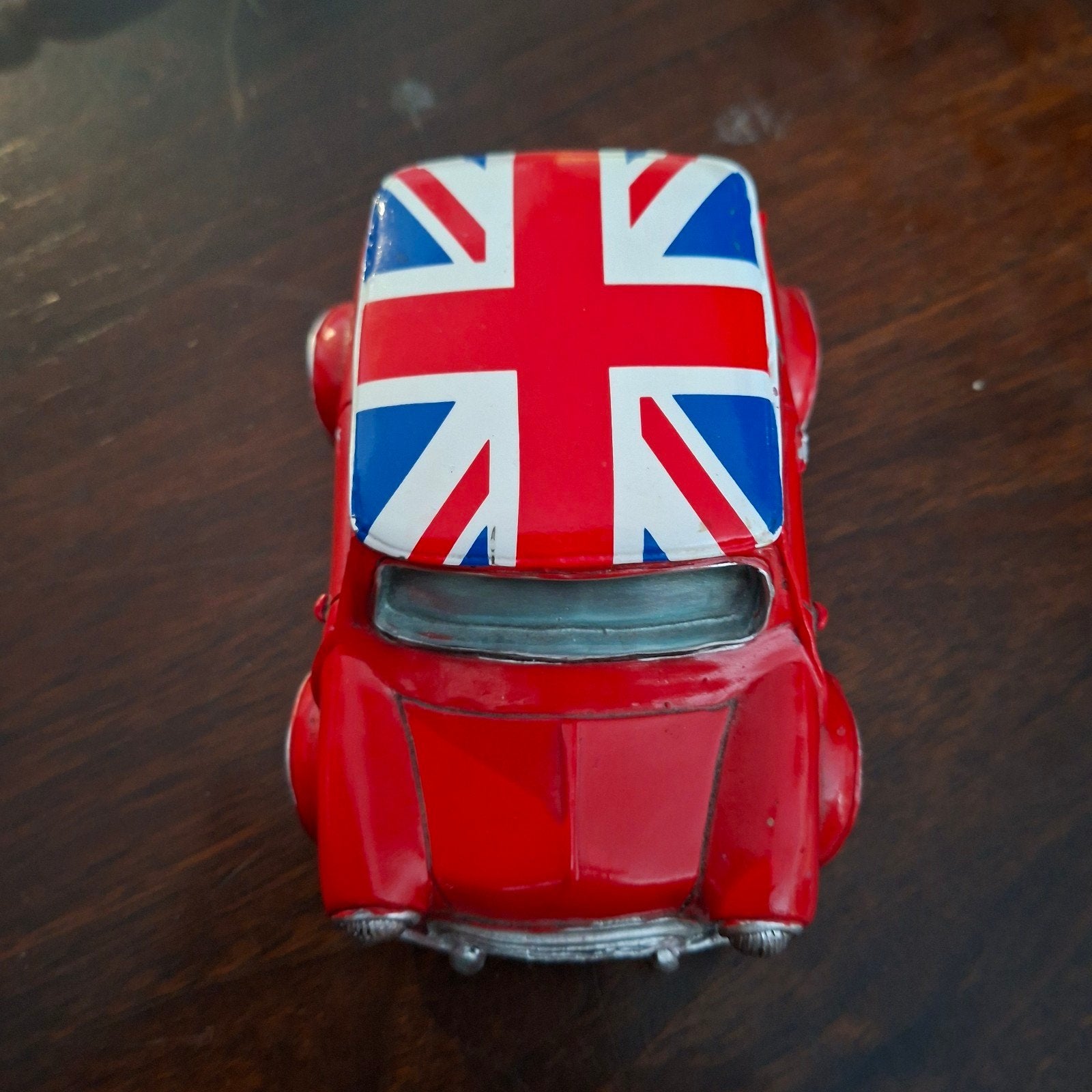 Mini Cooper spaarpot met Union Jack dak, Verzamelen, Spaarpotten, Gebruikt, Vervoermiddel, Metaal of Blik, Ophalen of Verzenden
