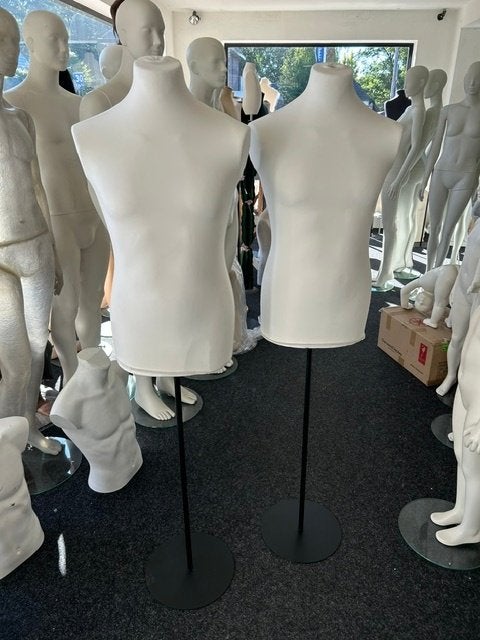 heren paspoppen bustes etalagepop torso ronde ijzeren poot, ., Ophalen of Verzenden, ., Gedragen