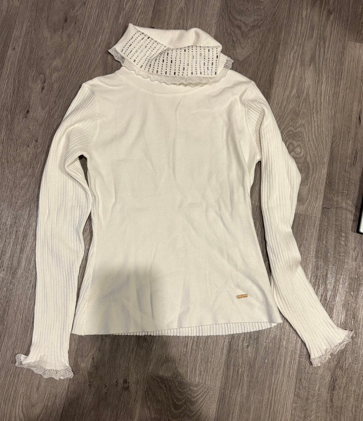 Witte aparte coltrui met strass Francomina, Ophalen of Verzenden, Zo goed als nieuw, Maat 36 (S), Wit
