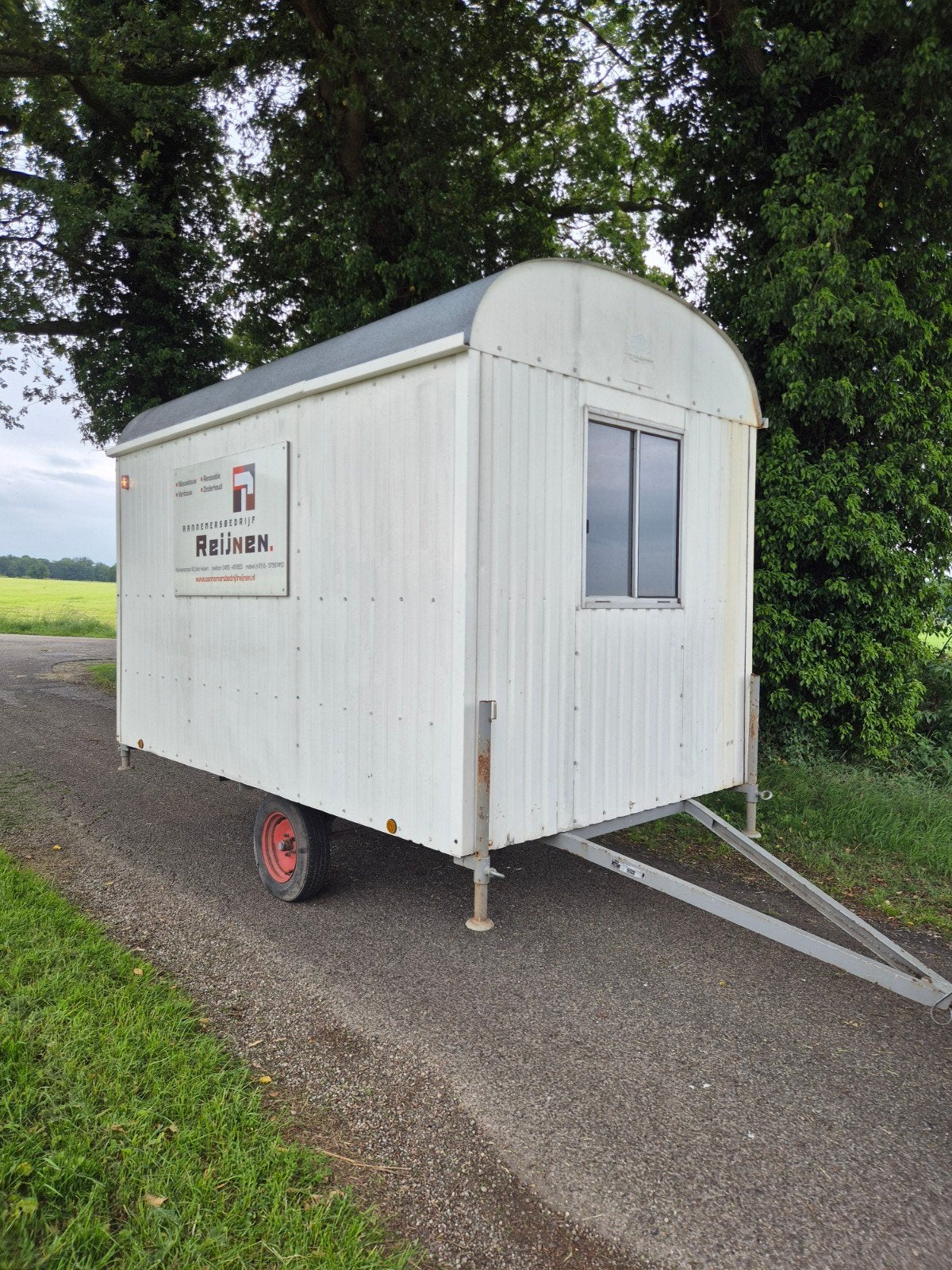 Metalen Schaftkeet Schaftwagen Pipowagen Bouwkeet Tiny House, Ophalen of Verzenden, Gebruikt