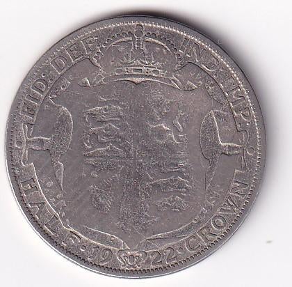 UK 1/2 Crown 1922 in mindere kwaliteit, Verzenden, Overige landen, Losse munt, Zilver