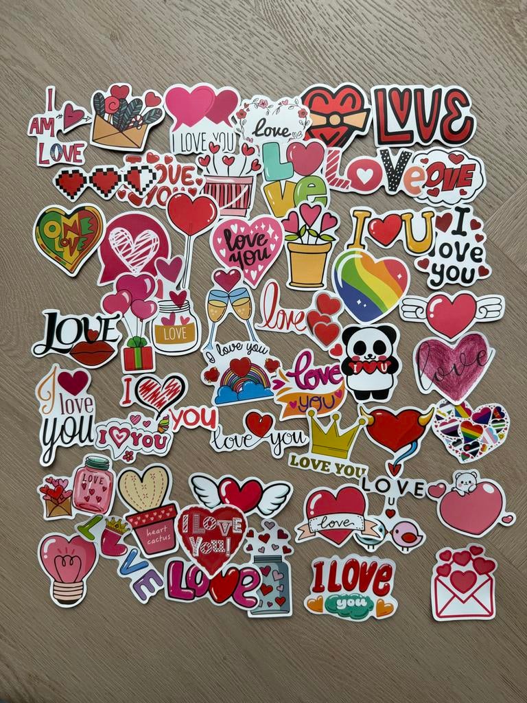50 Liefde Stickers - Perfect voor Valentijn & Decoratie, Ophalen of Verzenden, Nieuw, Meerdere stickers