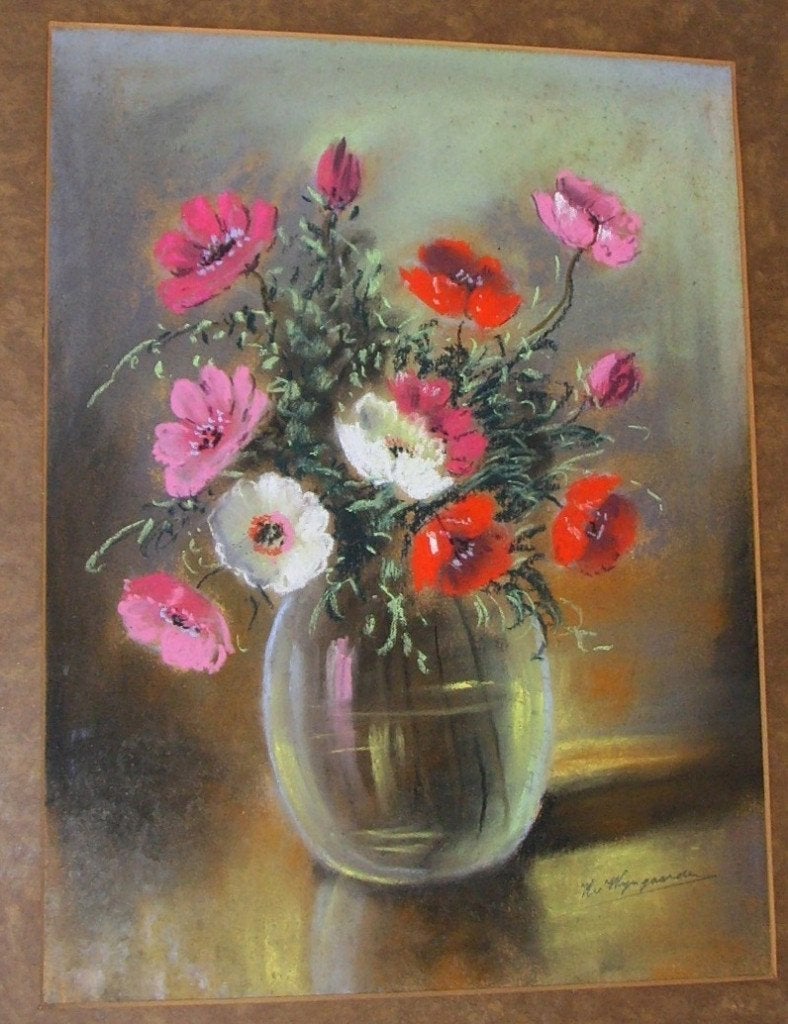 Prachtig schilderij Stilleven met bloemen H.van Wijngaarden, Ophalen of Verzenden