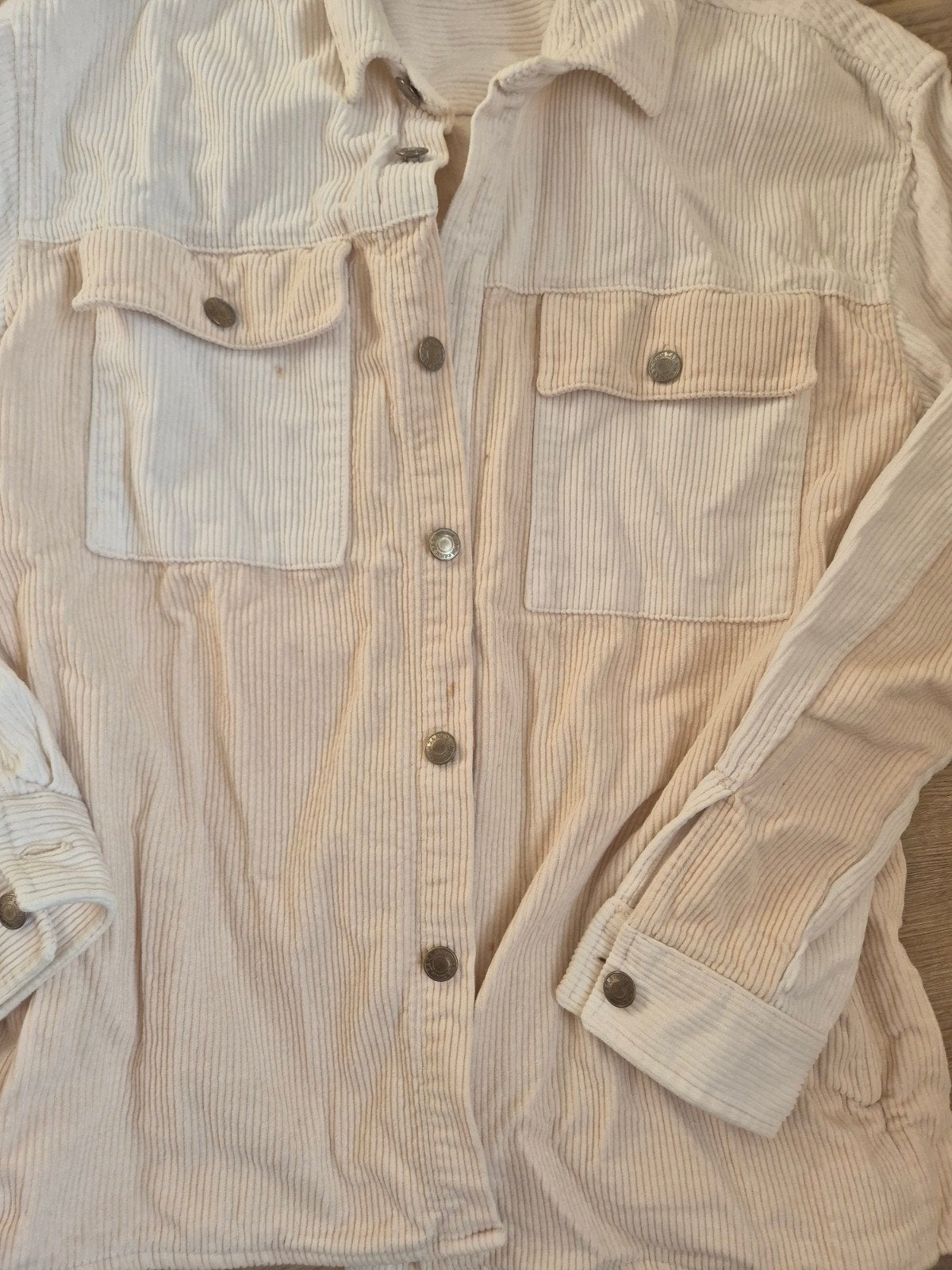 Zara corduroy overhemd jasje beige maat L, Maat 42/44 (L), Ophalen of Verzenden, Gedragen, Zara