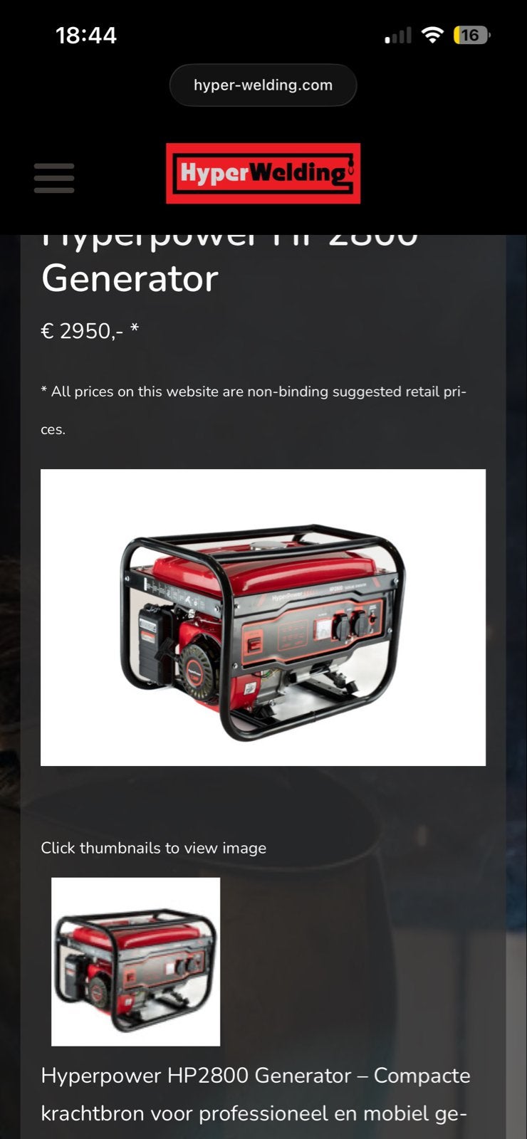 HyperPower HP2800 Benzine Generator - Nieuw in doos, Ophalen, Nieuw