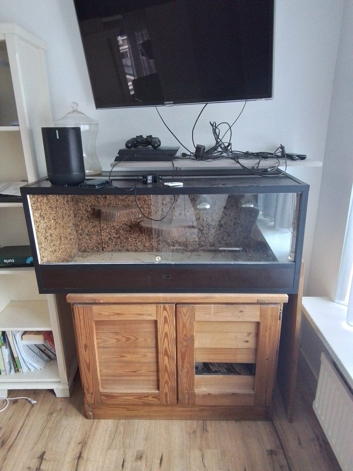 terrarium 120x50x50 (evt met kast), Dieren en Toebehoren, Reptielen en Amfibieën | Toebehoren, Ophalen, Gebruikt, Terrarium of Paludarium