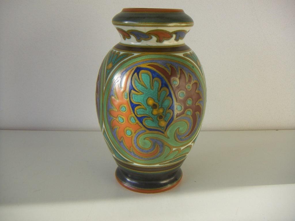 Zuid Holland Gouda plateel keramiek vaas jr.1924. Dec. Haren, Antiek en Kunst, Antiek | Vazen, Ophalen of Verzenden