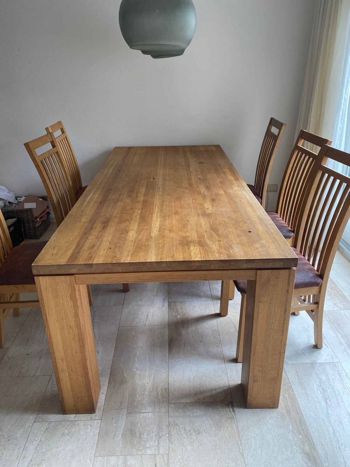 Eettafel eiken rechthoekig, Ophalen, Gebruikt, Landelijk, brocante, 6 tot 8 stoelen