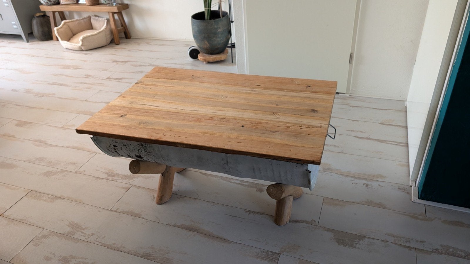 salontafel van olievat., Ophalen, 50 – 75, Gebruikt, 50 tot 100 cm