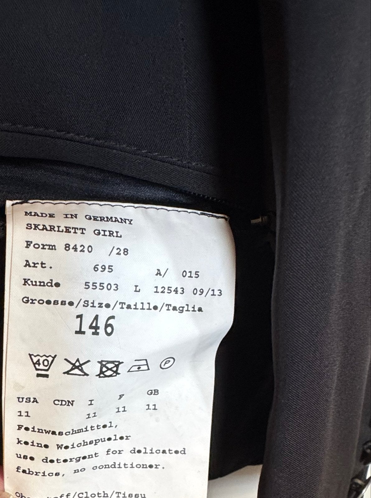 Pikeur Skarlett wedstrijdjasje Zwart Maat 146, Dieren en Toebehoren, Paardrijkleding, Ophalen of Verzenden, Zo goed als nieuw
