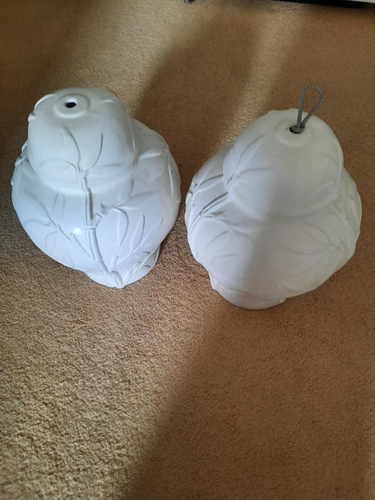 2 stenen lampen vazen., Ophalen