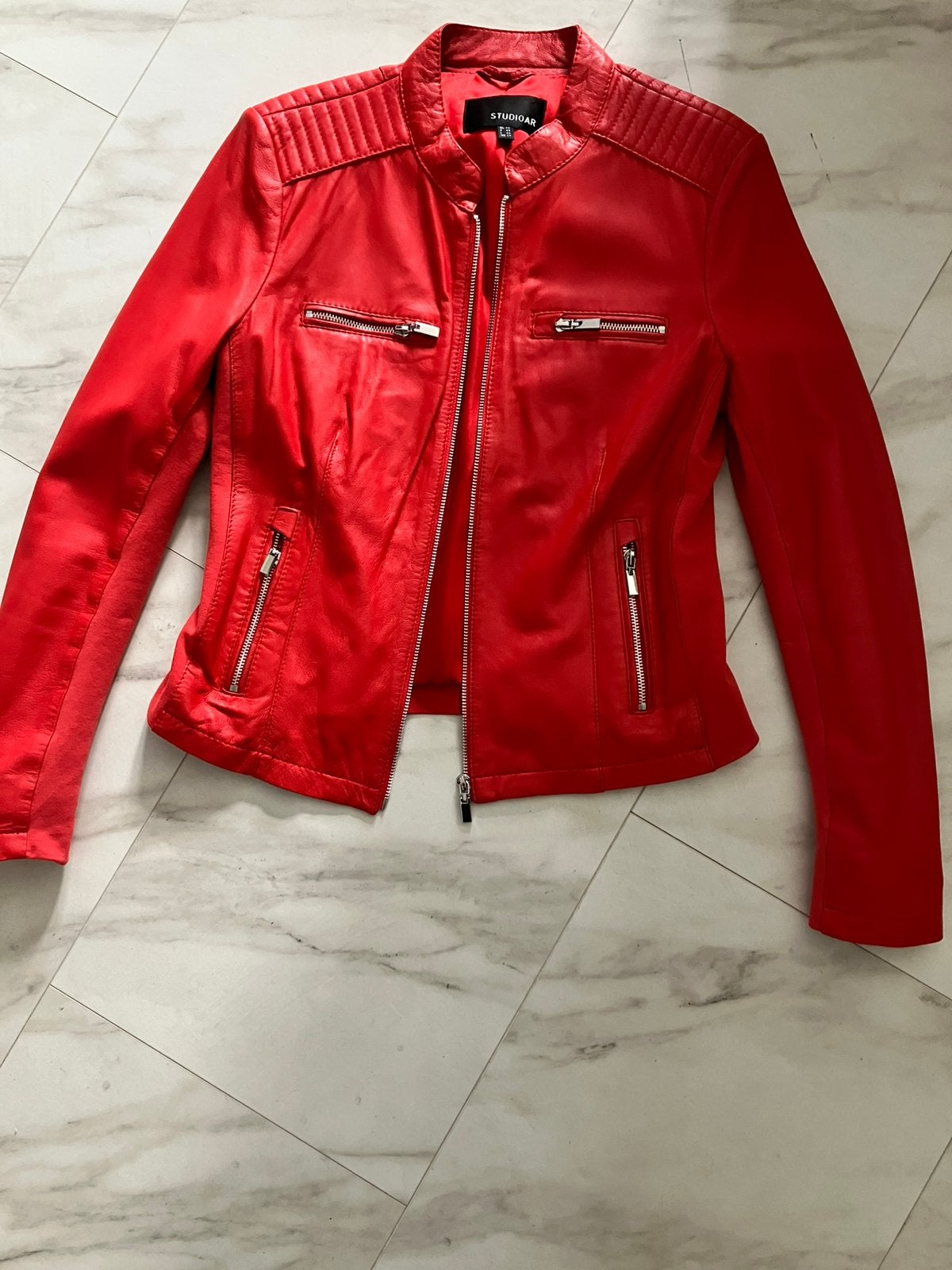 Rode leren dames jas maat 38 merk ARMA, Kleding | Dames, Ophalen, Nieuw, Maat 38/40 (M), Rood