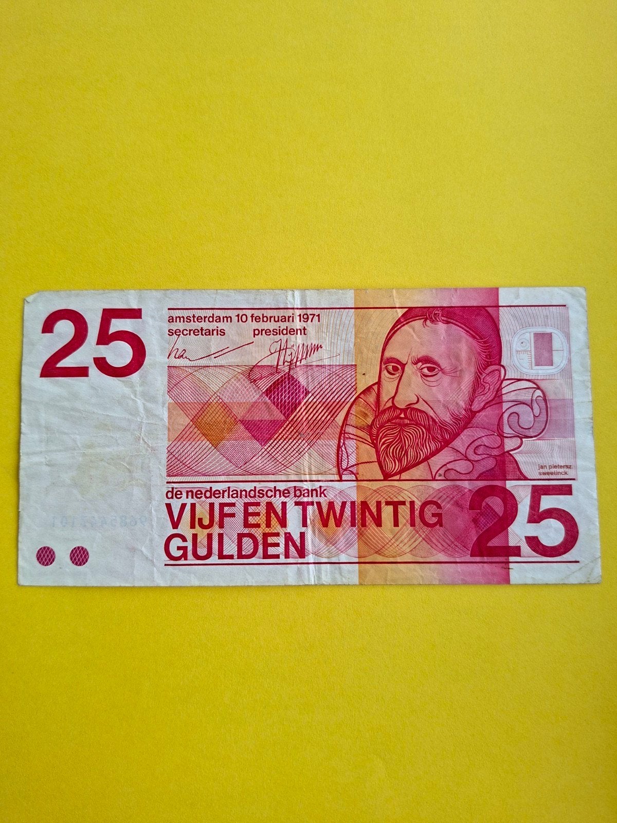 25 gulden Sweelinck uit 1971 in ZF, Postzegels en Munten, Bankbiljetten | Nederland, Ophalen of Verzenden, 25 gulden, Los biljet