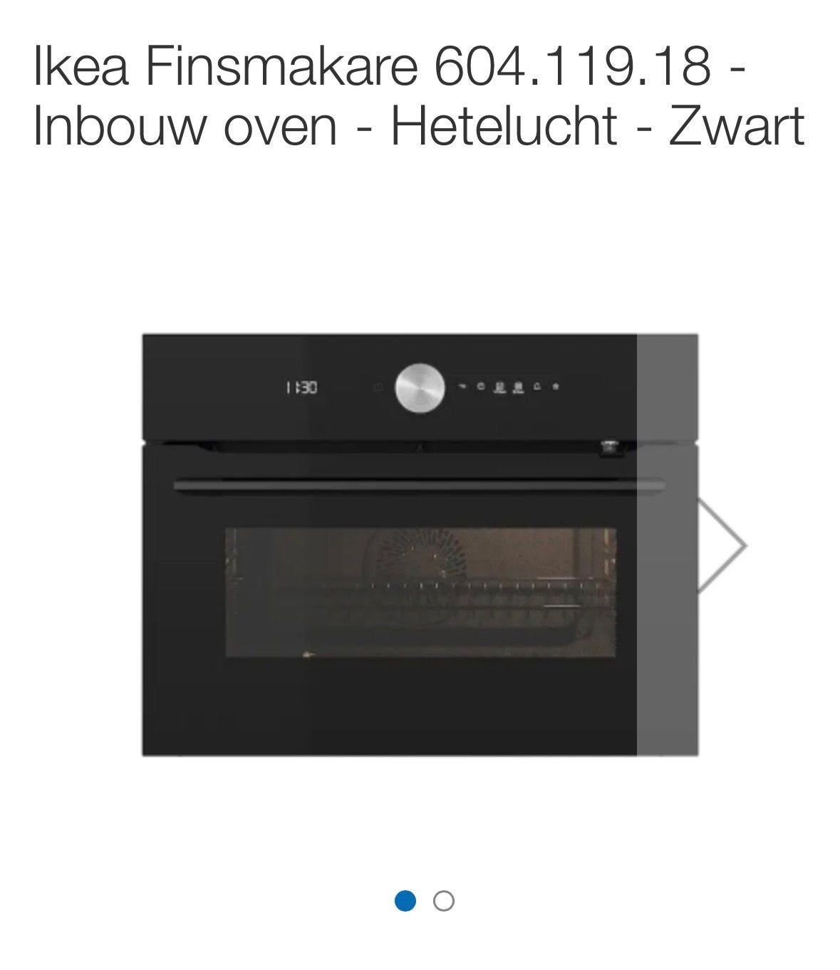 Ikea Finsmakare Inbouw Heteluchtoven Zwart, Witgoed en Apparatuur, Ovens, Ophalen, Inbouw, IKEA, Hete lucht