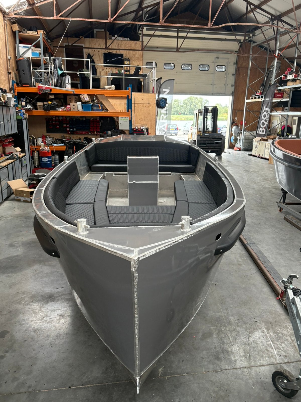 Nieuwe aluminium Tender (Demo)grijze wrapp luxe kussenset, Watersport en Boten, Ophalen, Tender, Aluminium, 20 cm