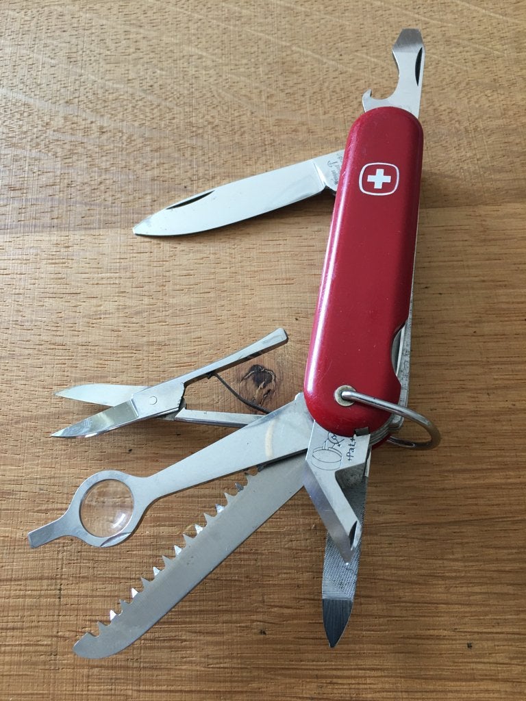 Rare Wenger zakmes Deluxe Backpacker 1972-1974, Verzenden, Gebruikt