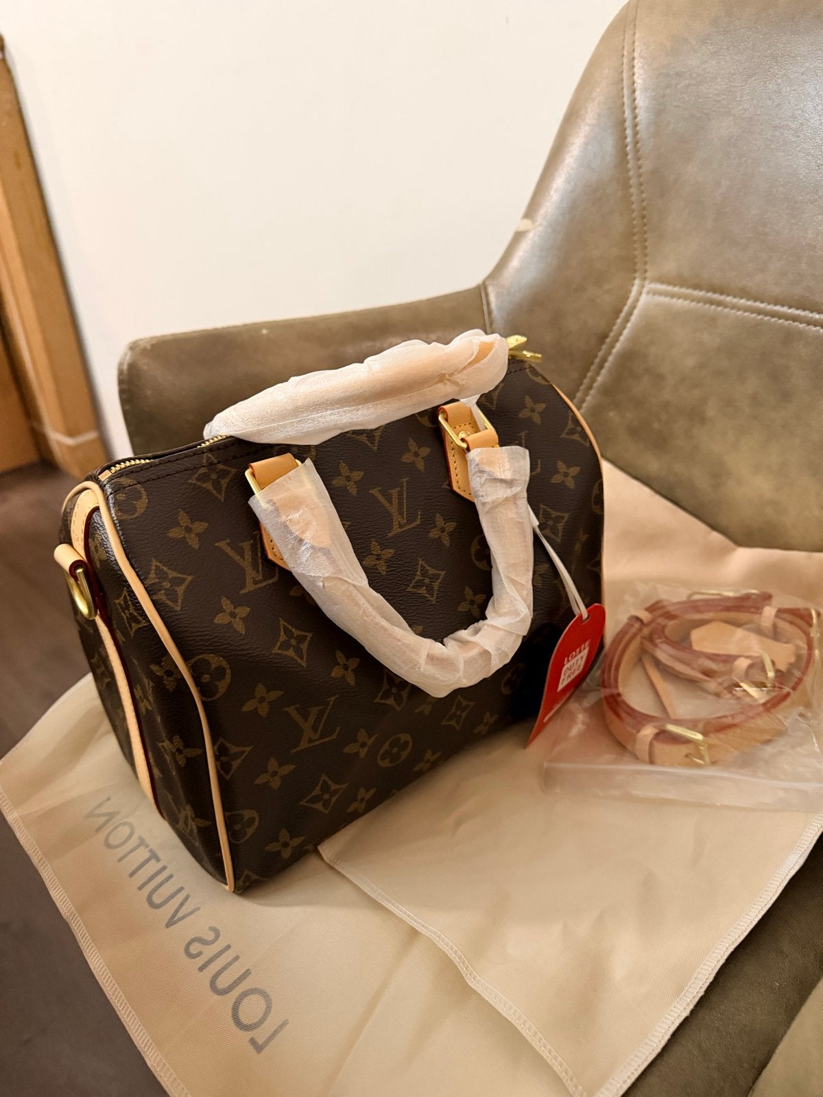 Louis Vuitton Speedy Bandoulière 25 Monogram, Ophalen of Verzenden, Nieuw, Bruin, Handtas
