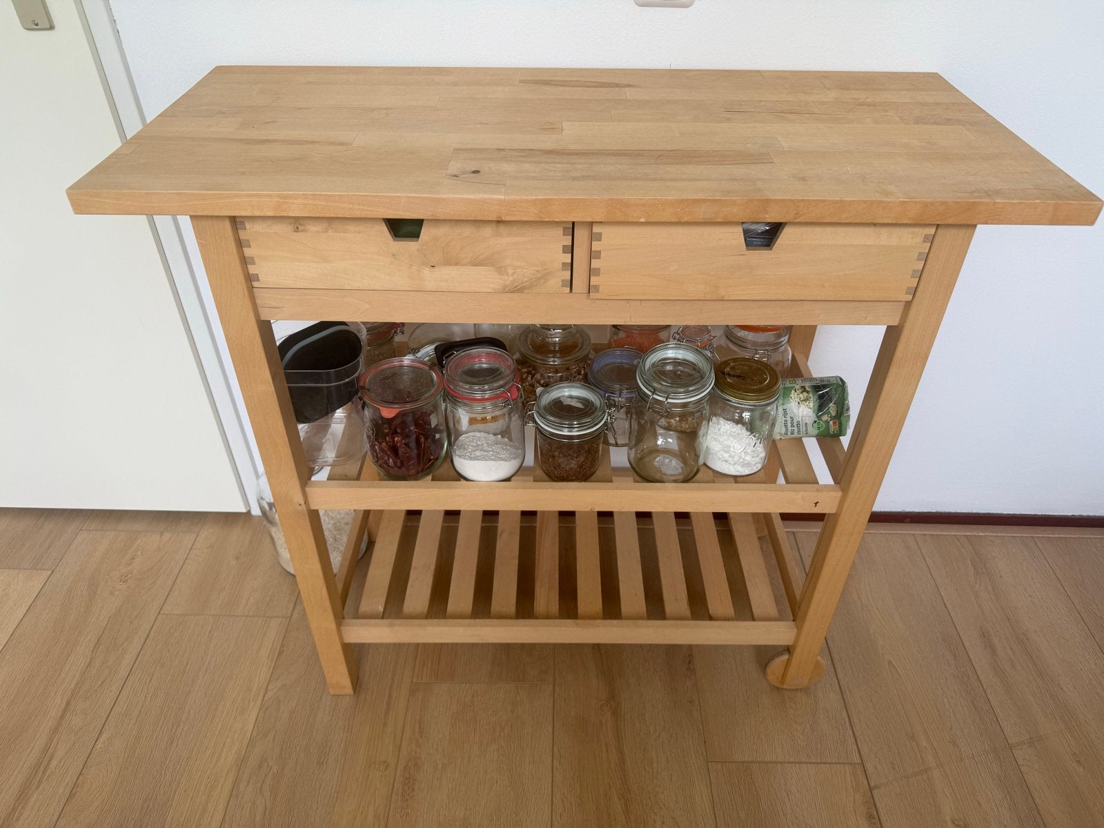 IKEA Förhöja roltafel - Berkenhout, 100x43 cm, Gebruikt, Hout, IKEA, Keukentrolley