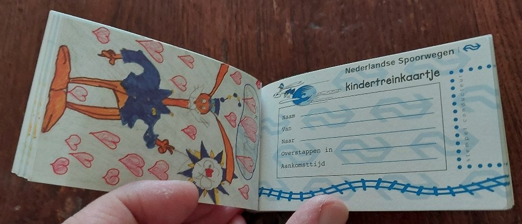 Blokje conducteurs kinderkaartjes NS jaren'90, Verzamelen, Verzenden, Zo goed als nieuw, Trein, Overige typen