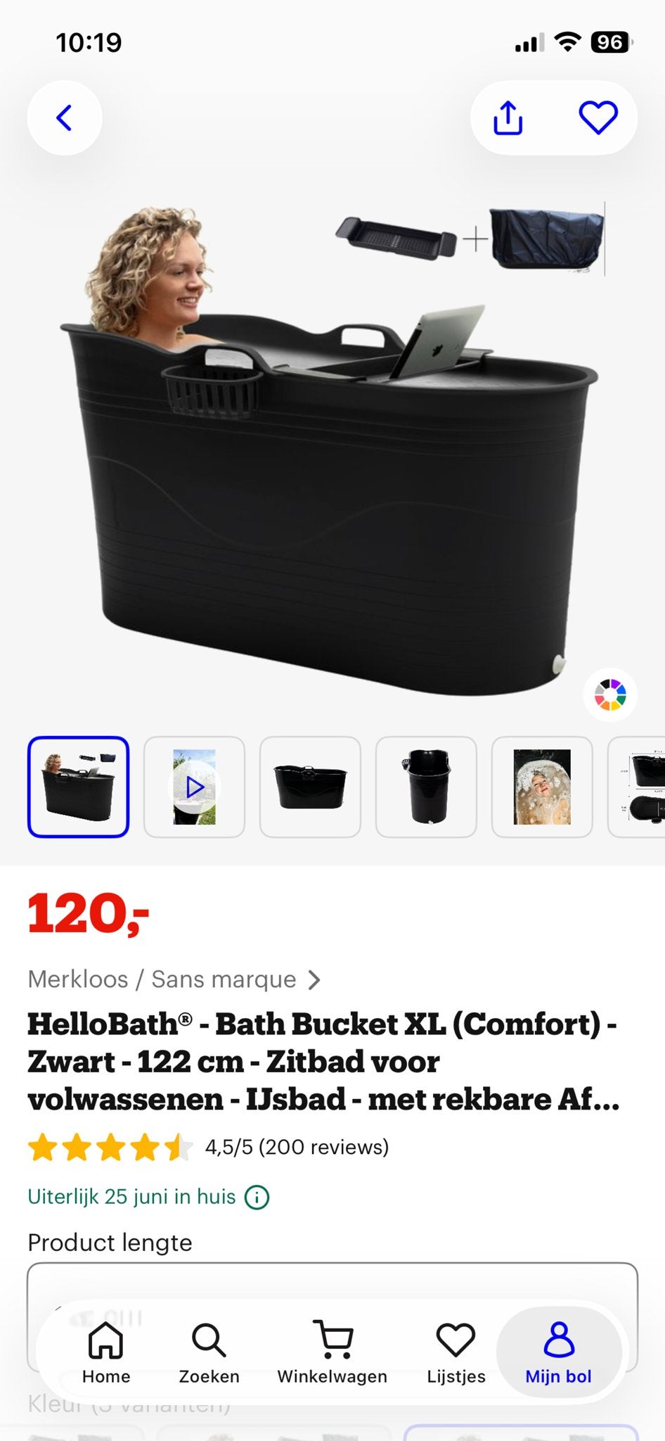 Ligbad - HelloBath Bath Bucket XL (Comfort), Ophalen, Gebruikt, Met bad