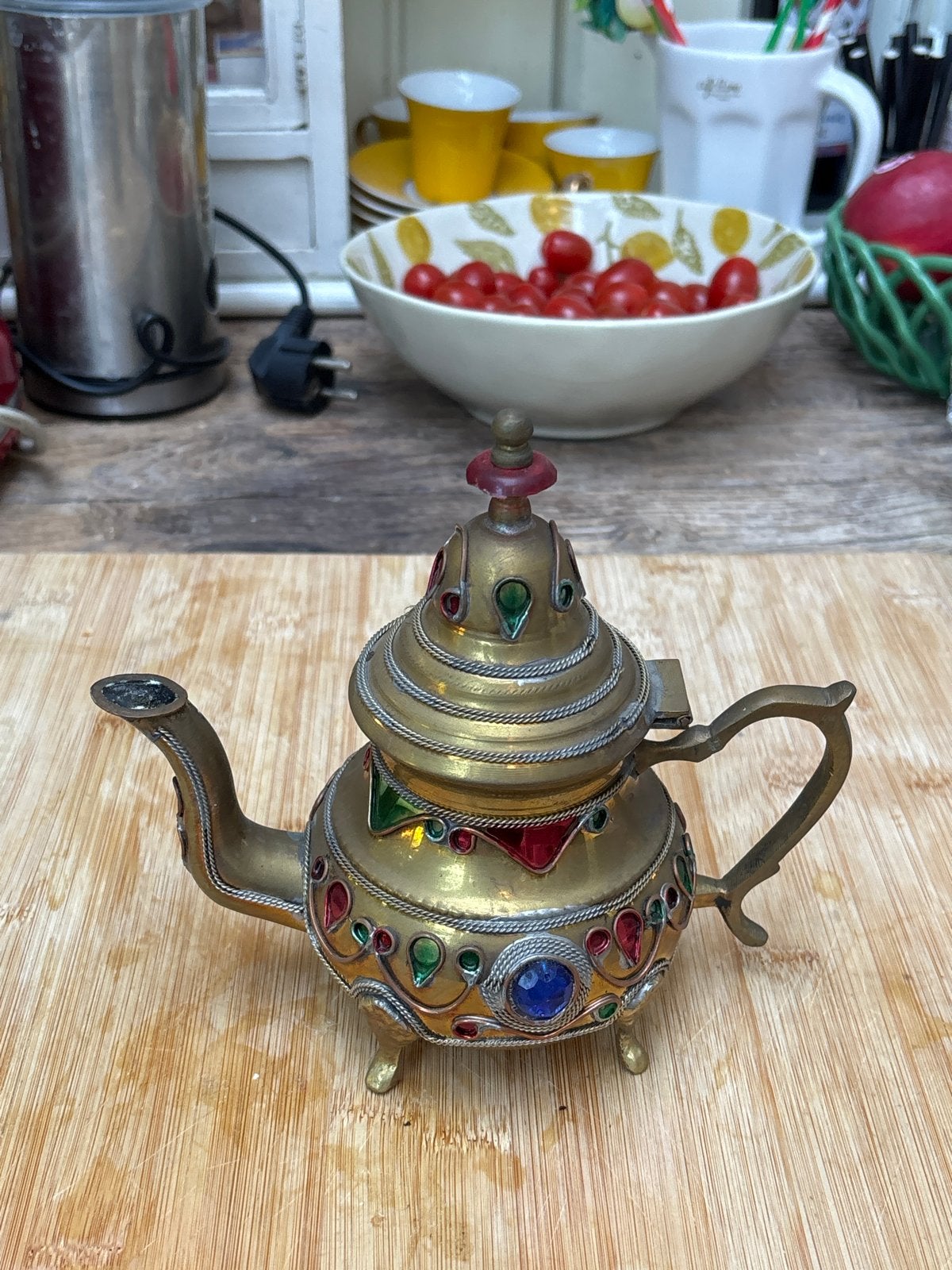 Decoratieve Marokkaanse theepot met edelstenen, Ophalen of Verzenden