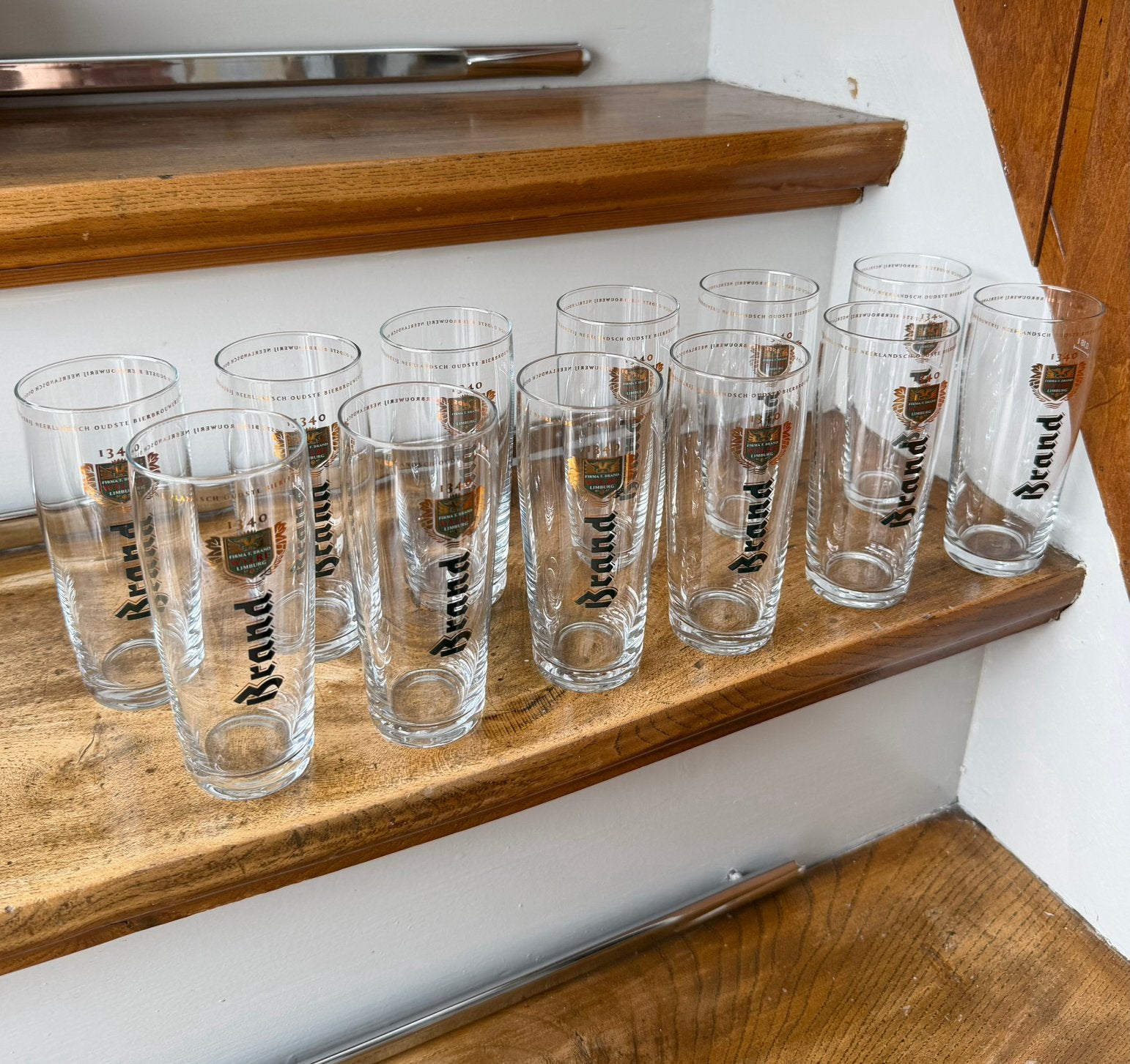 12x Brand bierglas fluitje 0,18L, Ophalen of Verzenden, Zo goed als nieuw, Glas of Glazen, Brand