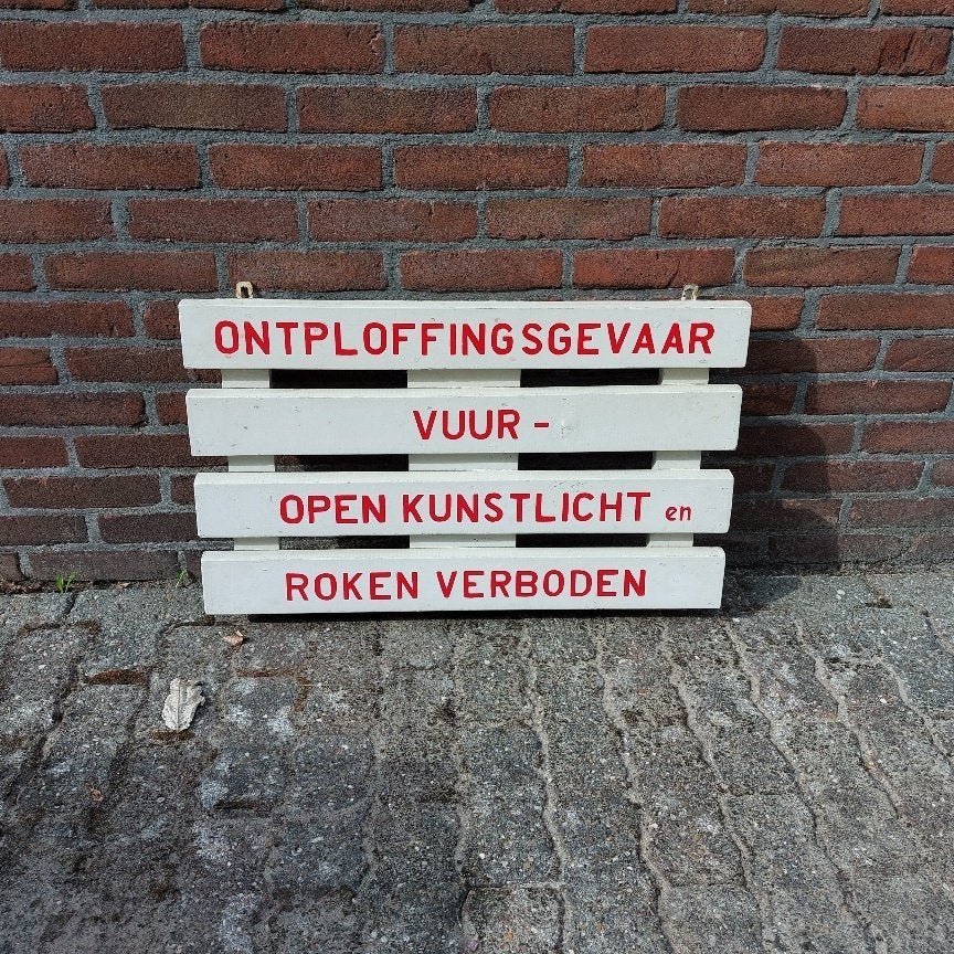 "self made" waarschuwingsbord Ontploffingsgevaar, Ophalen of Verzenden