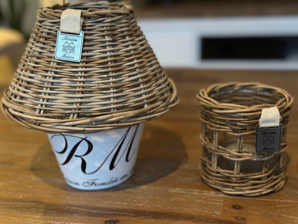 Woon accessoires Riviera Maison, Ophalen, Windlicht, Wit, Natuurlijk materiaal
