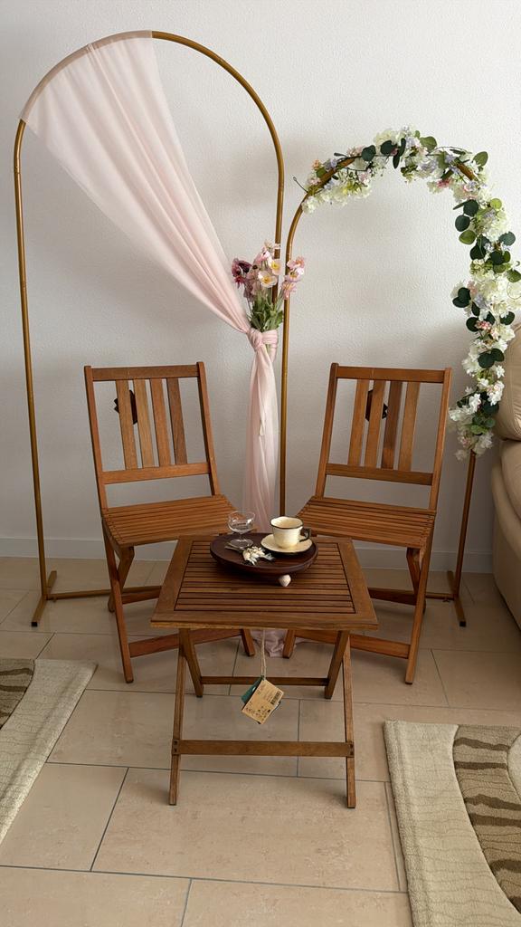 JYSK inklapbare houten stoelen met tafel, Ophalen, Zo goed als nieuw, Hout