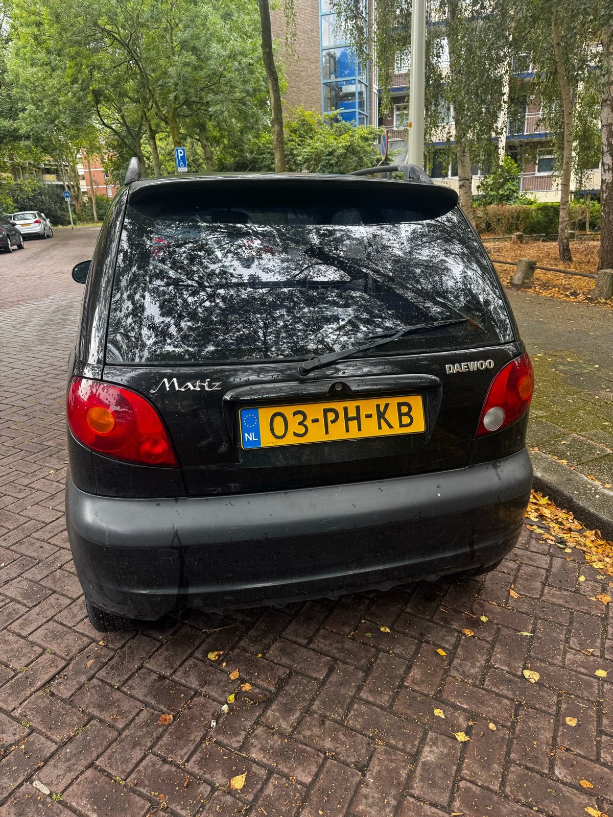 Daewoo Matiz 1.0 2004 Zwart, Auto's, Voorwielaandrijving, 64 pk, 771 kg, Zwart