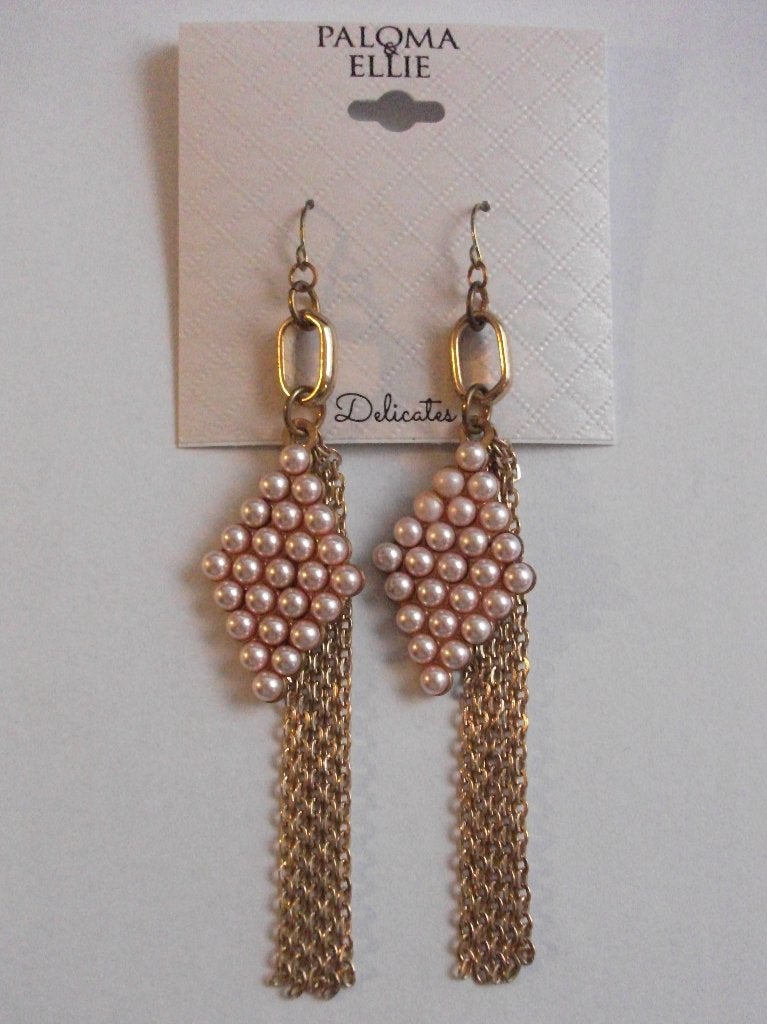 Paloma & Ellie roze fake pareltjes hang oorbellen, Overige materialen, Hangers, Nieuw, Ophalen of Verzenden