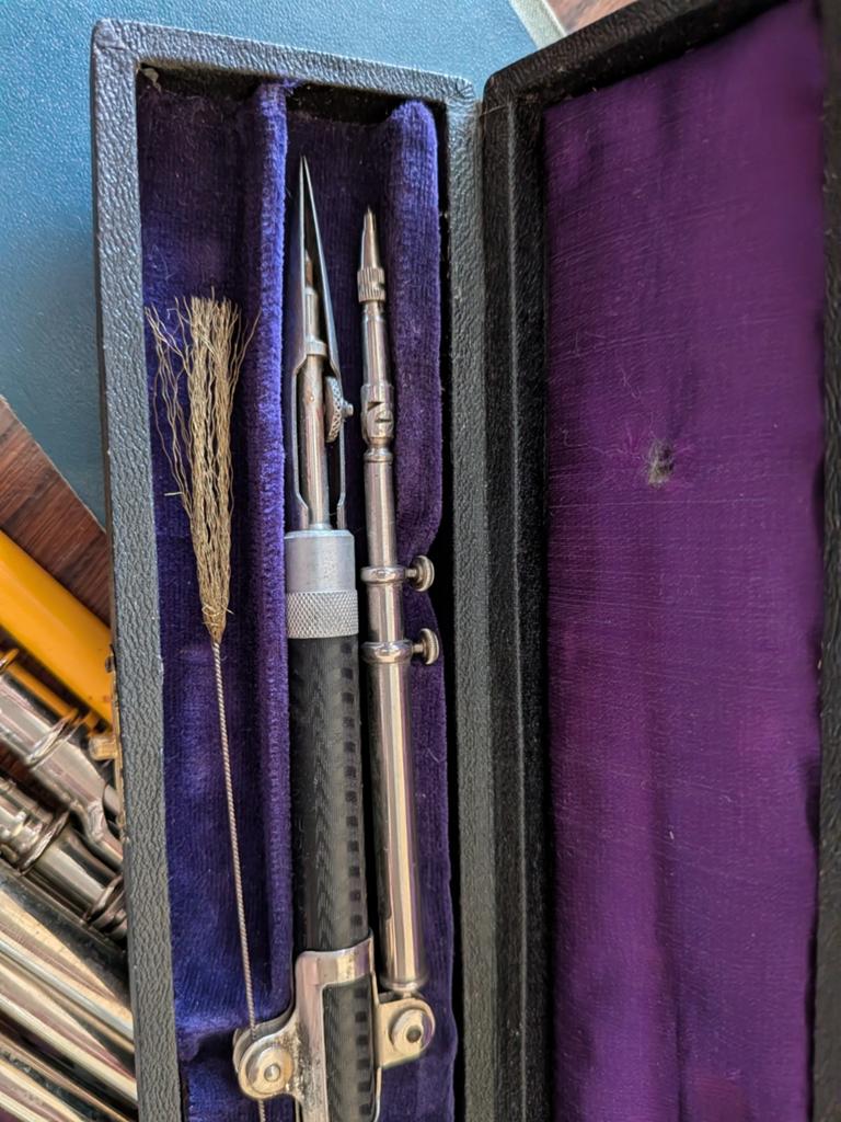 Oude Minerva passer set in originele doos, Antiek en Kunst, Ophalen