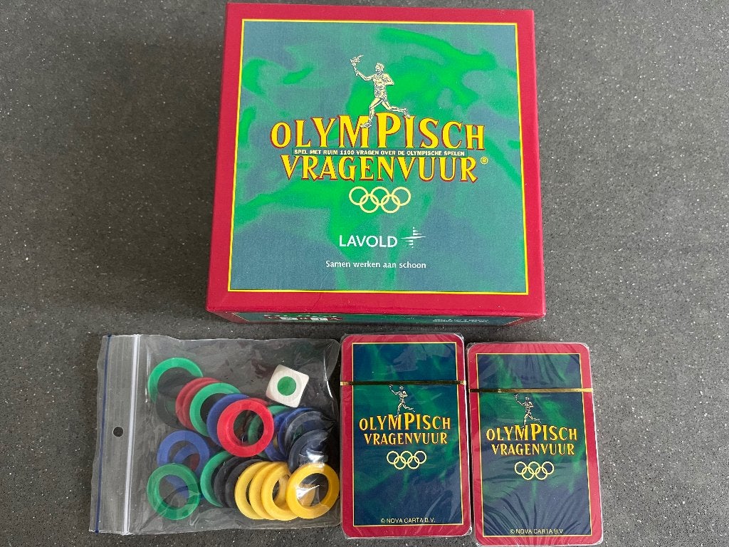 Olympisch vragenvuur (1100 vragen over de Olympische spelen), Een of twee spelers, Ophalen of Verzenden, Zo goed als nieuw