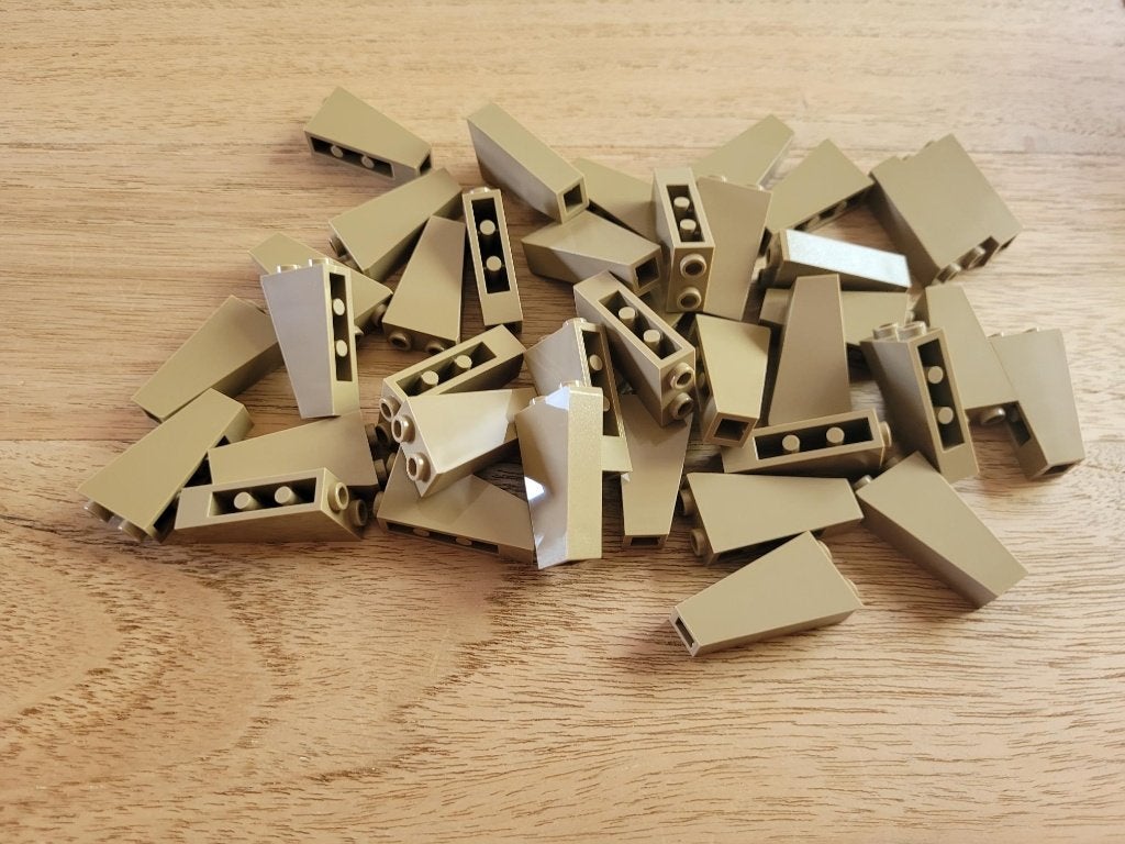 Partij J730=50x Lego dakpannen Nieuw omgekeerd Dark Tan
