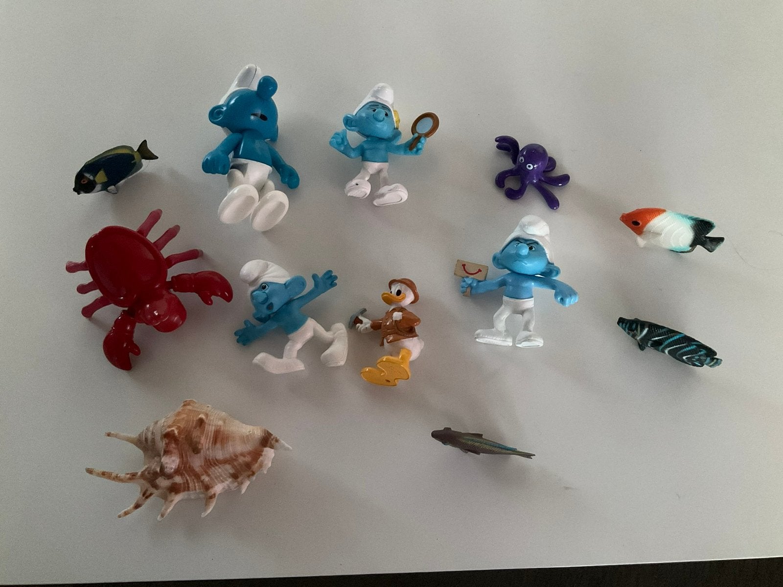 Smurfen, vissen, schelp, Verzamelen, Ophalen, Zo goed als nieuw, Verschillende Smurfen