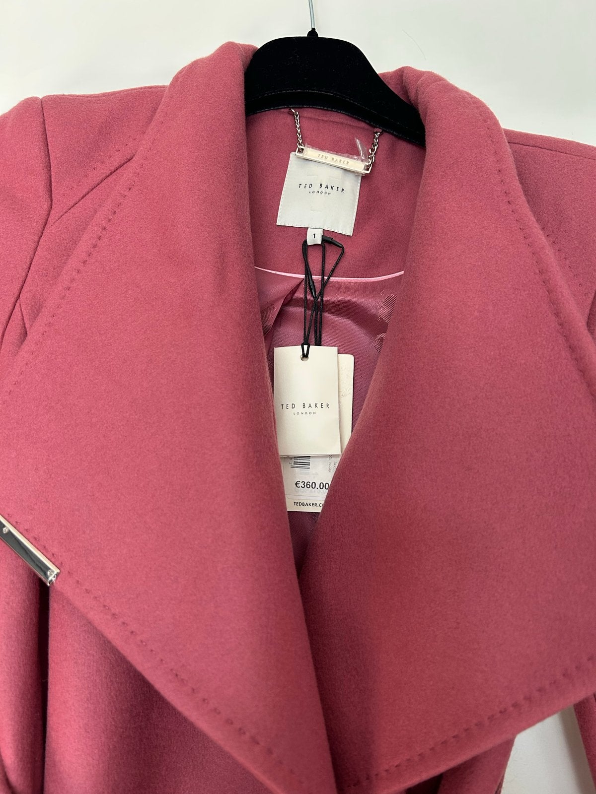 Ted Baker Roze Jas met Ceintuur - Nieuw met kaartjes, Ophalen of Verzenden, Nieuw, Maat 36 (S), Roze